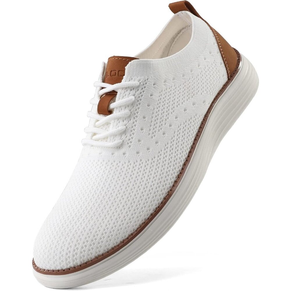 ⚡Men's White Oxfords Business Mesh Breathable Tennis Comfortable Walking Shoes